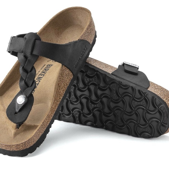 Birkenstock Gizeh braided black oiled leather sandals women’s 40/9 - Picture 4 of 14
